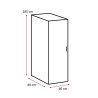 Armoire buanderie blanche 1 porte profondeur 40 cm Jesy