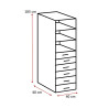 Armoire buanderie blanche 6 tiroirs/2 étagères profondeur 40 cm Jesy