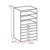 Armoire buanderie blanche 6 tiroirs/2 étagères profondeur 40 cm Jesy
