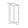 Armoire de buanderie rangement coulissant extractible blanche Jesy