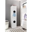 Armoire &agrave; linge blanche 2 paniers profondeur 40 cm Jesy