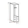Armoire penderie de buanderie blanche profondeur 40 cm Jesy