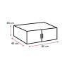Surmeuble 2 portes blanc profondeur 40 cm Jesy