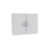 Surmeuble 2 portes avec étagères blanc profondeur 40 cm Jesy