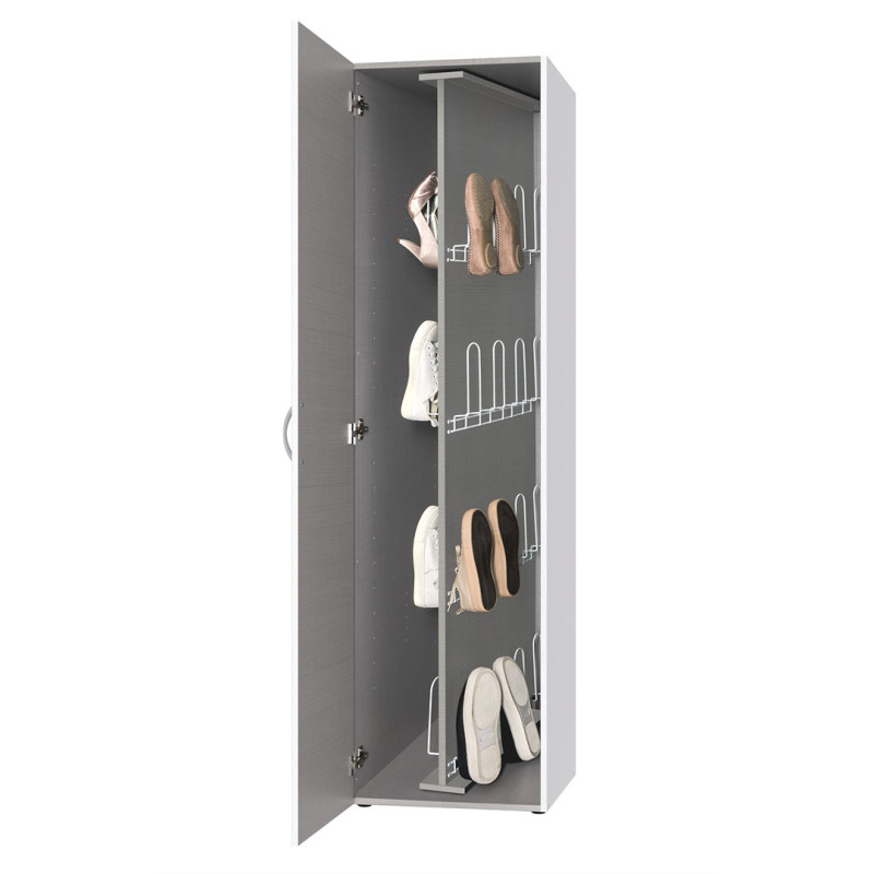 Armoire à chaussures blanche avec support profondeur 54 cm Jesy Blanc — Blanc — vue 4