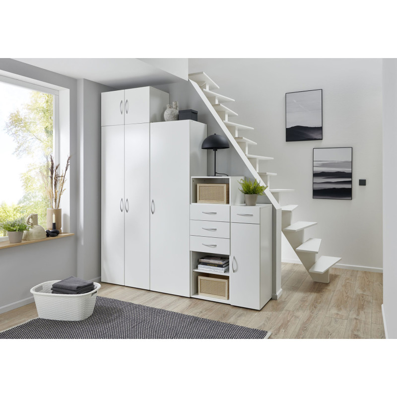 Armoire à chaussures blanche avec support profondeur 54 cm Jesy Blanc — Blanc — vue 3