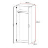 Armoire penderie blanche profondeur 54 cm Jesy