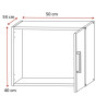 Surmeuble 1 porte blanc profondeur 54 cm Jesy
