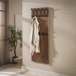 Portemanteau mural style nature en acacia massif brun Percy