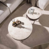 Lot de 2 tables basses rondes style nature bois et céramique Cervane