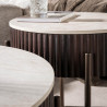 Lot de 2 tables basses rondes style nature bois et céramique Cervane
