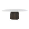 Table ovale de salle à manger style nature bois et céramique Albane