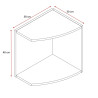 Surmeuble blanc pour étagère d'angle Jesy