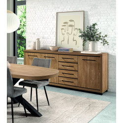 Buffet/bahut contemporain 225 cm chêne houston Vita