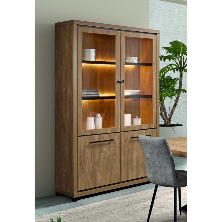 Vaisselier/argentier contemporain 130 cm chêne houston Vita
