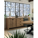 Buffet/bahut contemporain 230 cm ch&ecirc;ne castle Verneuil