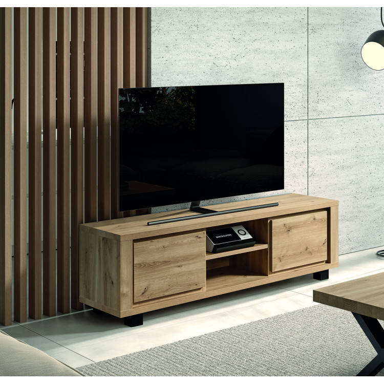Meuble TV contemporain 174 cm chêne hudson Heria