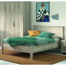 Lit enfant contemporain chêne gris Gladys