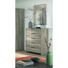 Commode contemporaine 5 tiroirs chêne gris Gladys