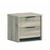 Chevet contemporain 2 tiroirs chêne gris Gladys