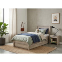 Lit-tiroir contemporain ch&ecirc;ne gris Gladys