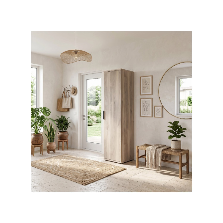Armoire contemporaine 50 cm chêne gris Gladys