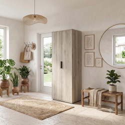 Armoire contemporaine 100 cm chêne gris Gladys