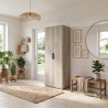 Armoire contemporaine 100 cm chêne gris Gladys