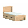 Lit-tiroir contemporain coloris acacia Gladys