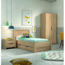 Armoire contemporaine 100 cm coloris acacia Gladys