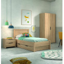 Armoire contemporaine 100 cm coloris acacia Gladys
