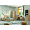 Armoire contemporaine 100 cm coloris acacia Gladys