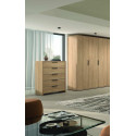 Commode contemporaine 5 tiroirs coloris acacia Gladys
