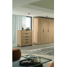 Commode contemporaine 5 tiroirs coloris acacia Gladys