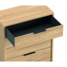 Commode contemporaine 5 tiroirs coloris acacia Gladys