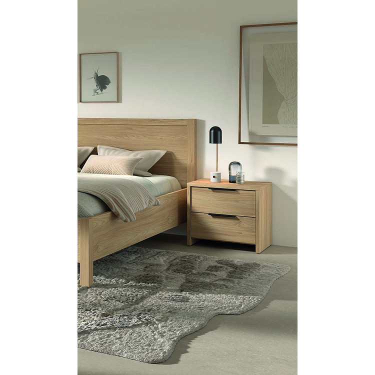Chevet contemporaine 2 tiroirs coloris acacia Gladys