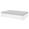 Lit adulte moderne blanc avec sommier Shiva