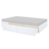 Lit adulte moderne blanc avec sommier Shiva