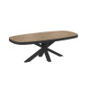 Table de salle à manger ovale contemporaine chêne copper Curby