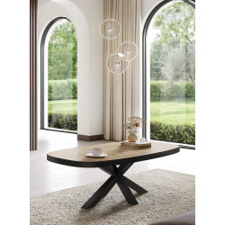 Table basse ovale contemporaine chêne copper Curby