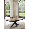 Table basse ovale contemporaine ch&ecirc;ne copper Curby