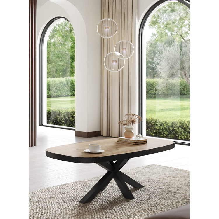Table basse ovale contemporaine chêne copper Curby