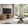 Meuble TV style campagne 145 cm chêne copper Curby