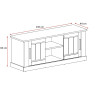 Meuble TV style campagne 145 cm chêne copper Curby