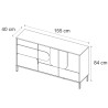 Buffet/bahut moderne 155 cm coloris cachemire Vera