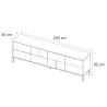 Meuble TV moderne 205 cm coloris cachemire Vera