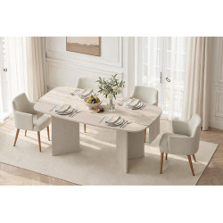 Table de salle à manger ovale moderne coloris cachemire Vera