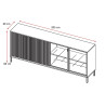 Buffet/bahut moderne 205 cm lave/mercure Cristina