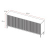 Buffet/bahut moderne 4 portes lave/mercure Cristina