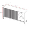 Buffet/bahut moderne 155 cm lave/mercure Cristina